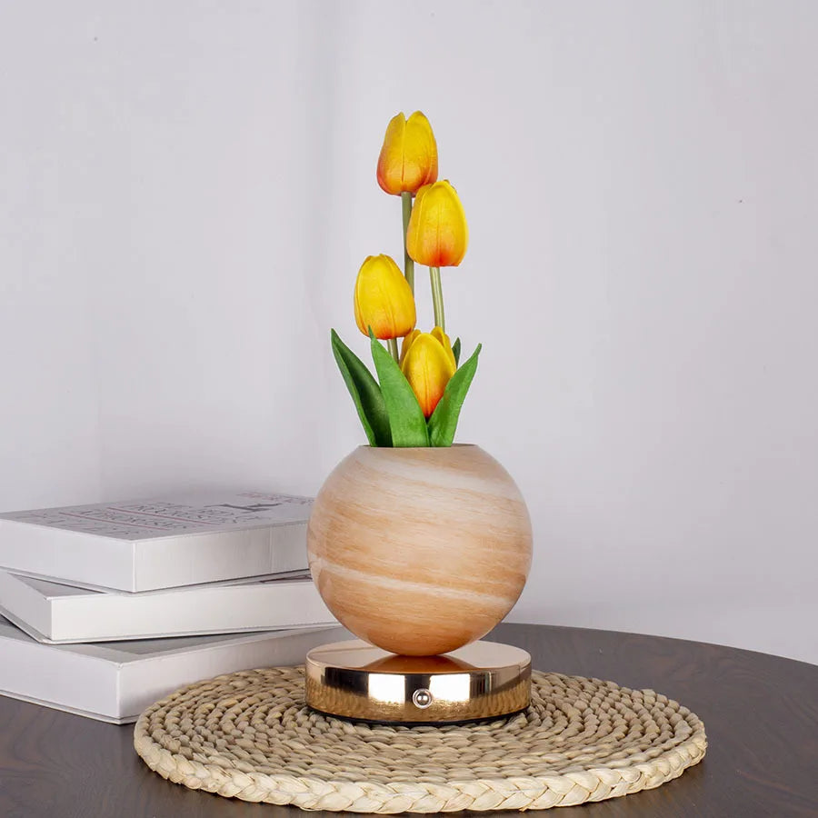 Illuminate Your Space with the Tulip LED Night Light - USB Rechargeable Table Lamp for Bedroom Decor and Festive Celebrations